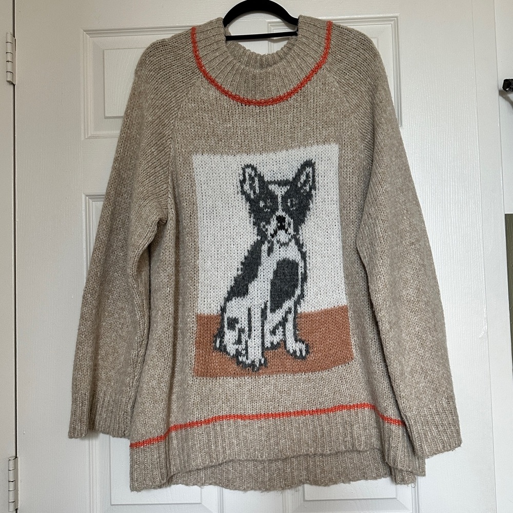 Aerie Oversized Boston Terrier Sweater